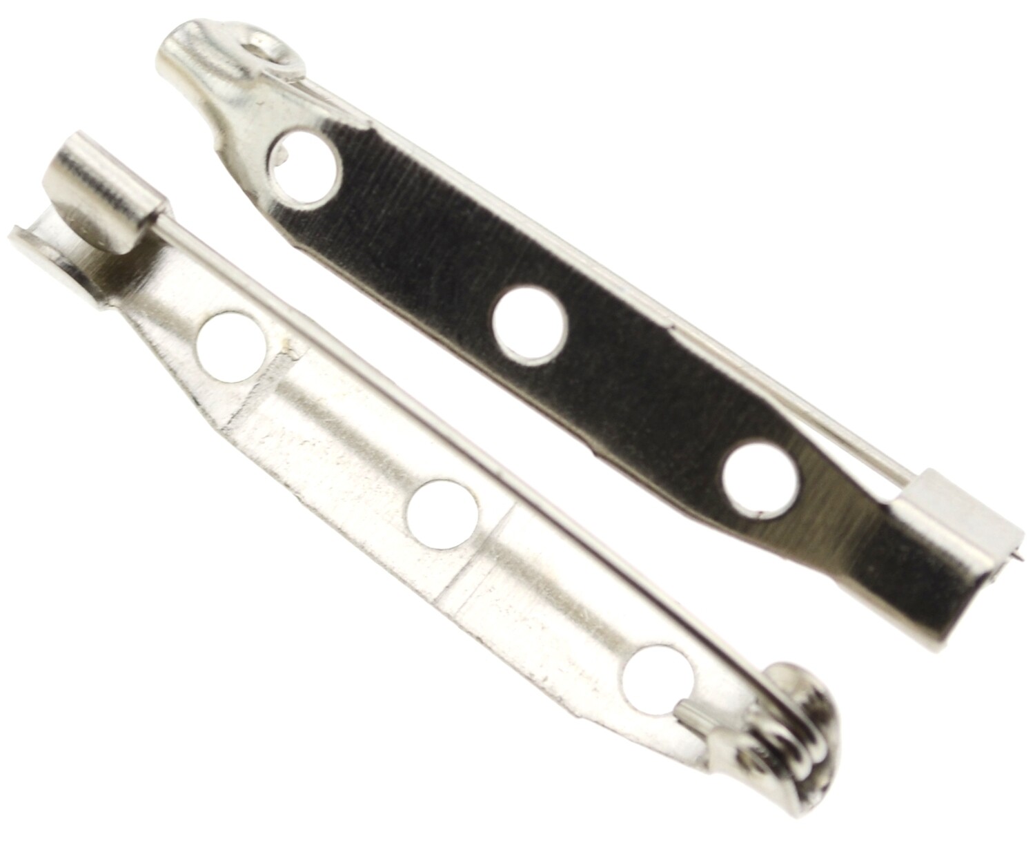Brosche aus Eisen 35x5mm  Broschenrohling, Broschennadel / 3 Stück