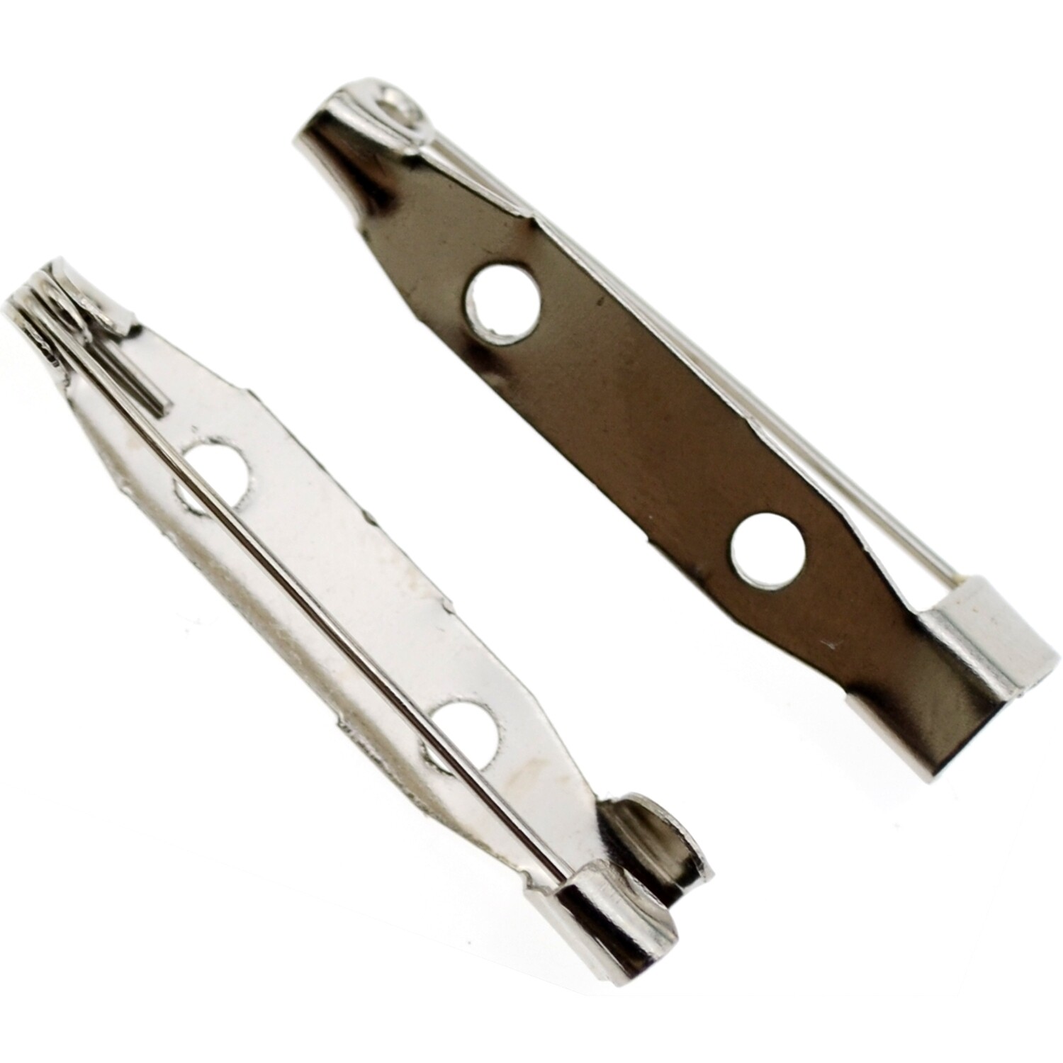Brosche aus Eisen 30x5mm  Broschenrohling, Broschennadel / 3 Stück