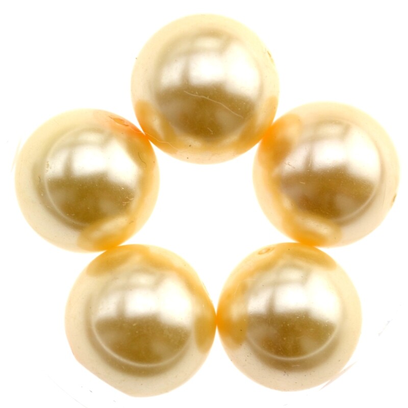 Glaswachsperlen 14mm pfirsich / 5 Stück