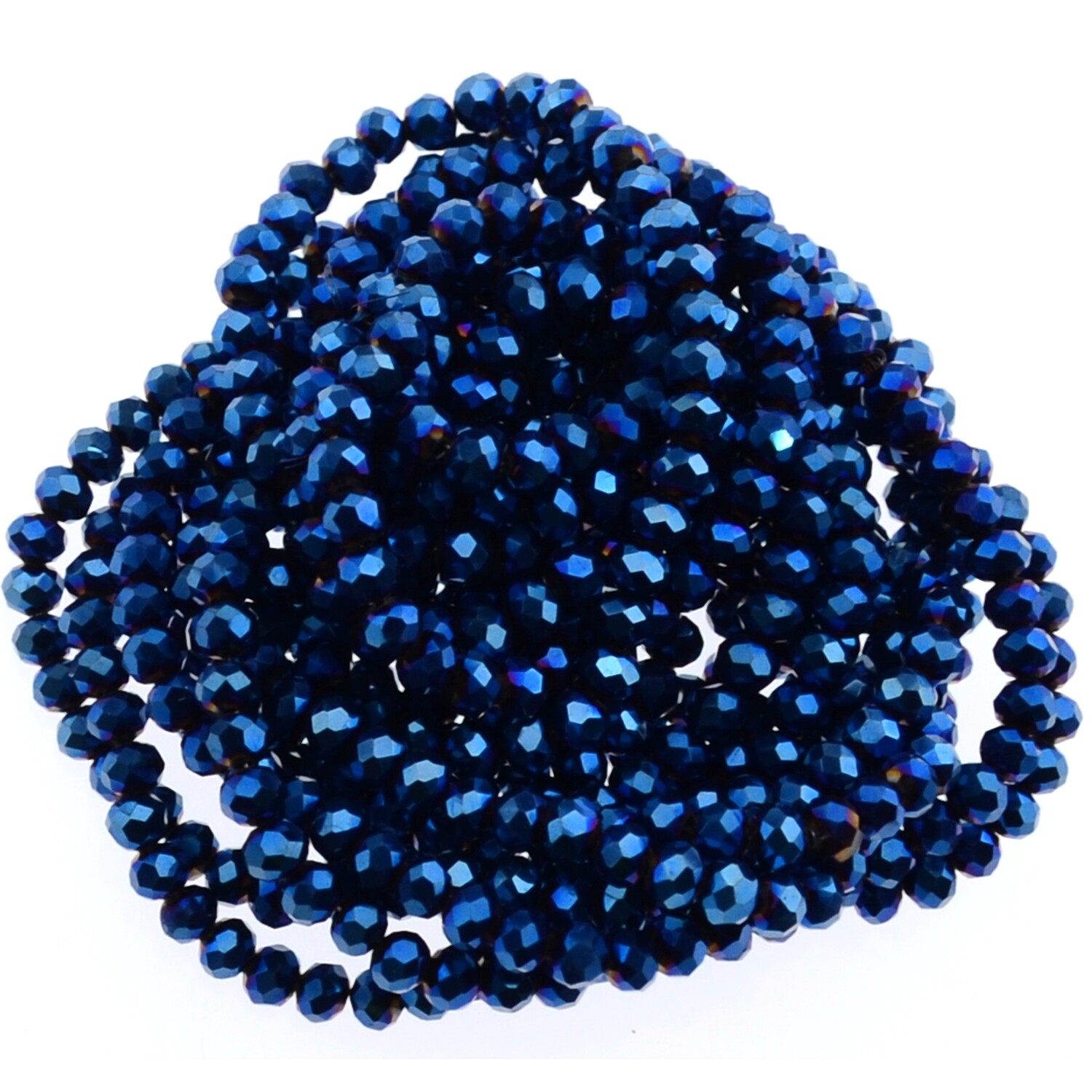 Rondellen 4mm blau metallic / 40 Stück