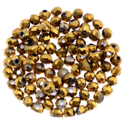 Rondellen 4mm gold metallic / 40 Stück