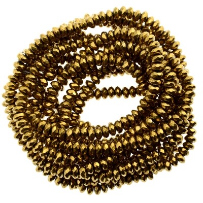 Rondellen 4mm gold metallic / 40 Stück