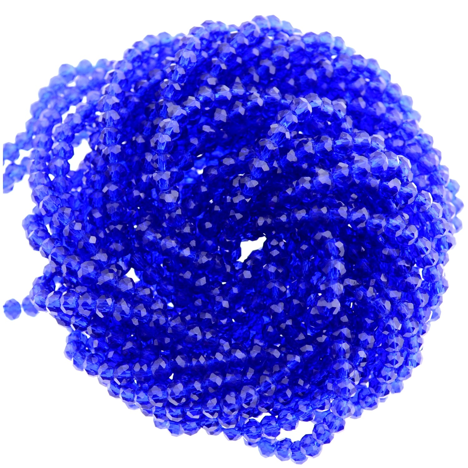 Rondellen Glasperlen 3mm facettiert blau  / 40 Stück