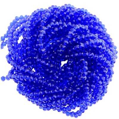 Rondellen Glasperlen 3mm facettiert blau / 40 Stück Rondellen Glasperlen 3mm facettiert blau / 40 Stück