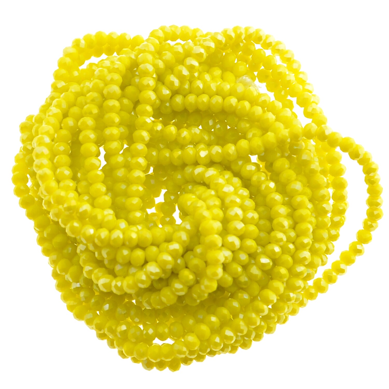 Rondellen Glasperlen 3mm facettiert gelb / 40 Stück