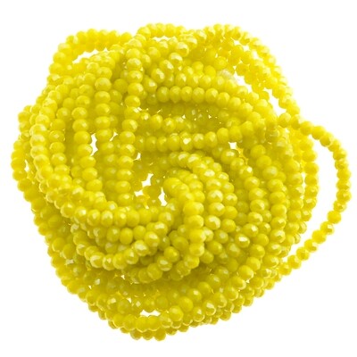 Rondellen Glasperlen 3mm facettiert gelb / 40 Stück