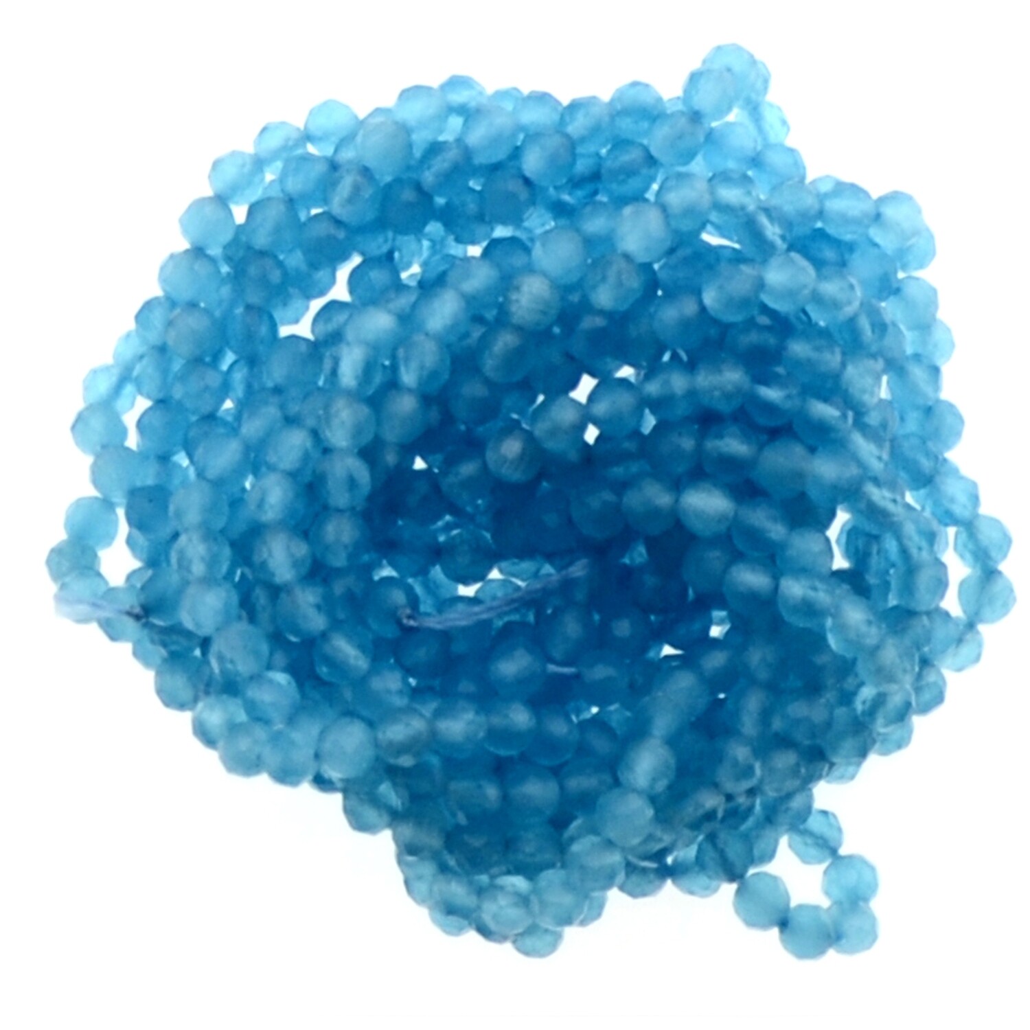 Rondellen Katzenaugen Glasperlen 3mm facettiert blau / 40 Stück