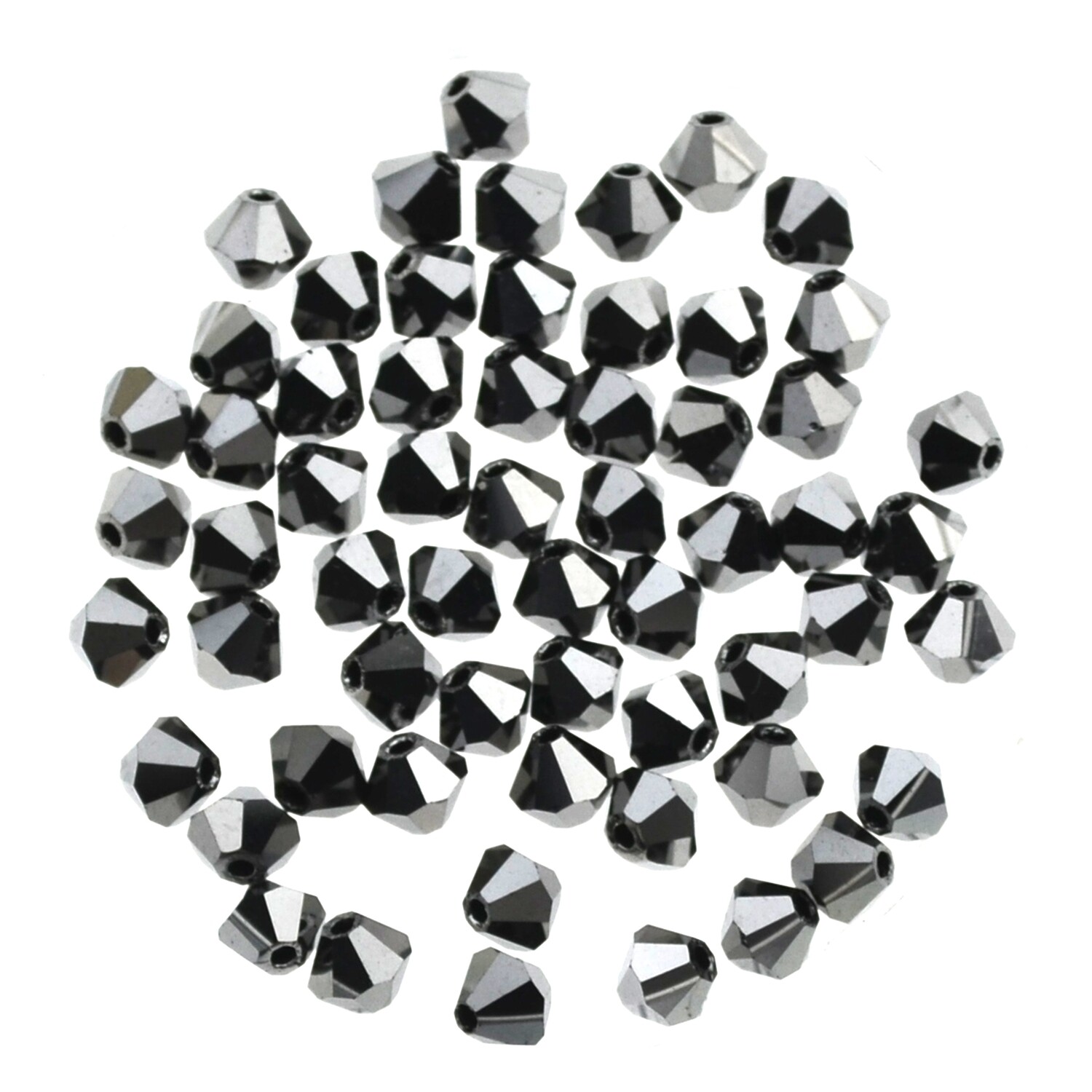 20x Preciosa -Elements Bicone 4mm hematit