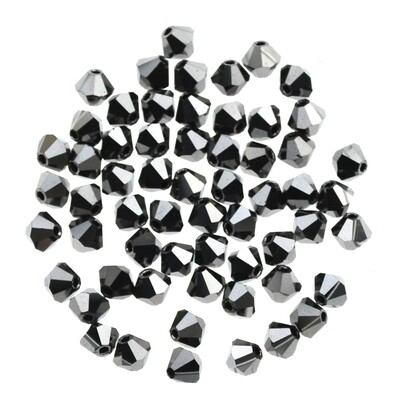 Preciosa Elements Bicone Kristallperlen – Hematit, 4 mm (20 Stück) Preciosa Elements Bicone Kristallperlen 4 mm – Farbe Hematit, 20 Stück