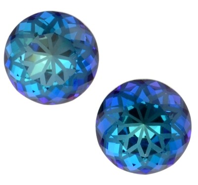 Rivoli Crystal Glas Cabohon 14mm / Bermuda Blue/ 1 Stück