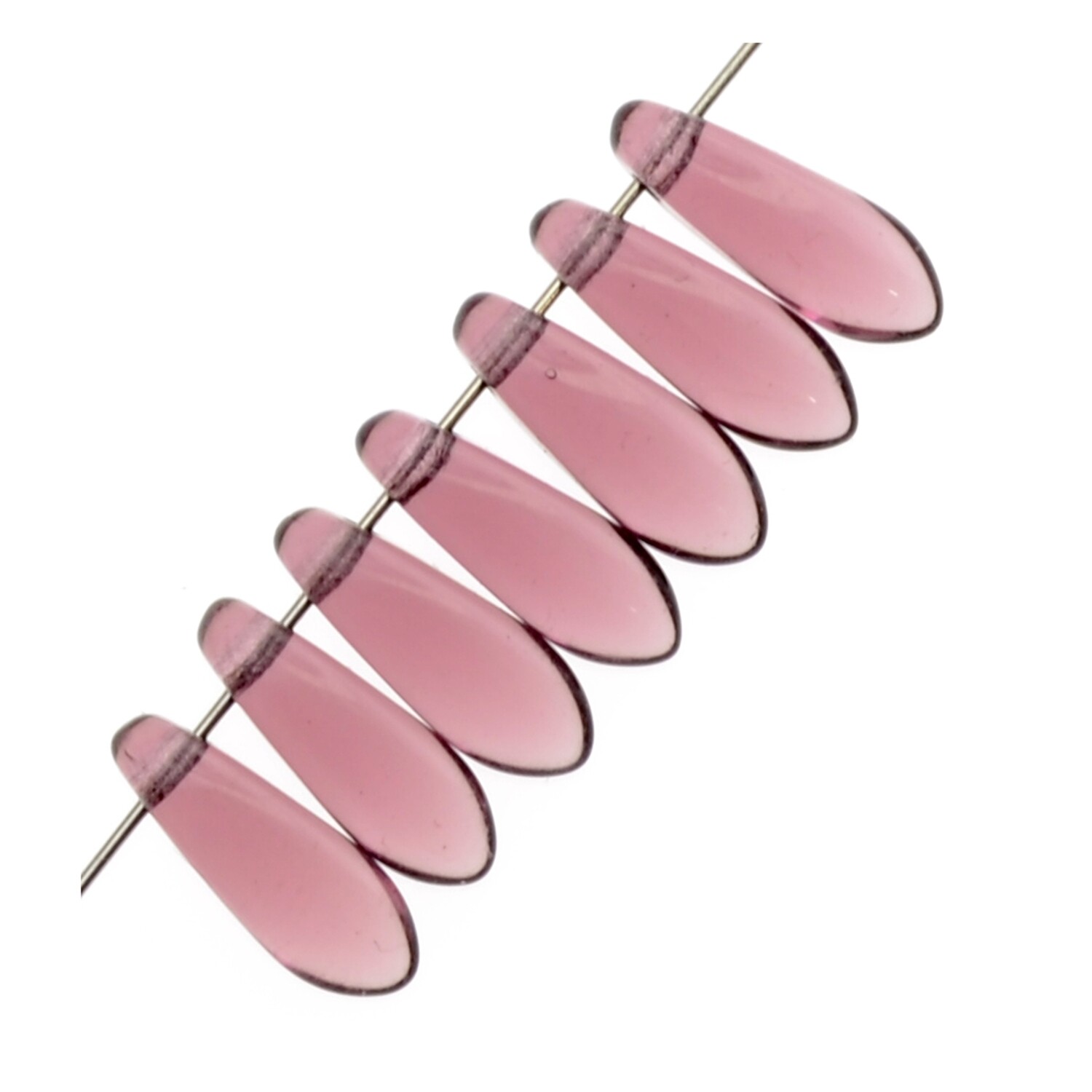Glasperlen Tropfen ca. 3x10mm  / 14 Stück