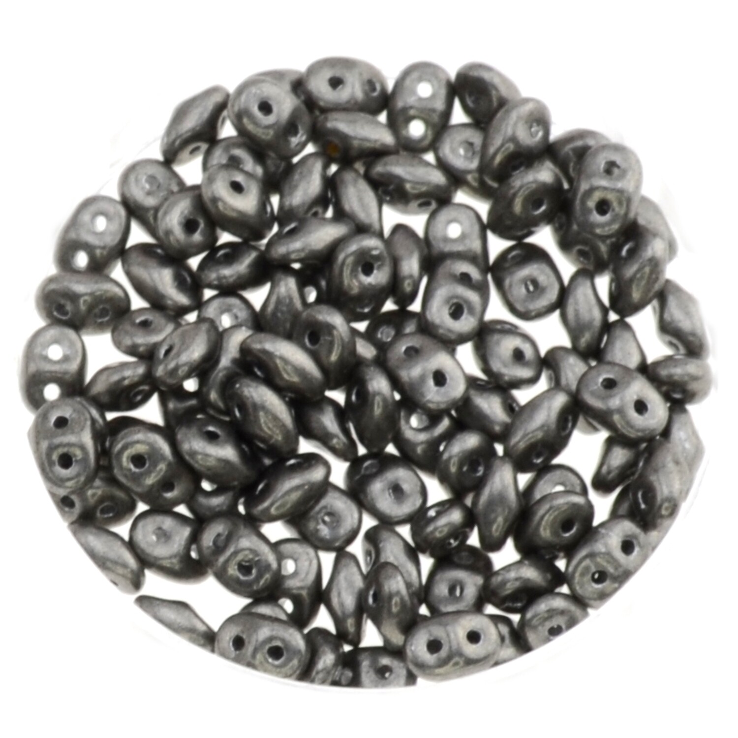 Super Duo Perlen  2,5x5mm saturated metall  Frostgrau /5g