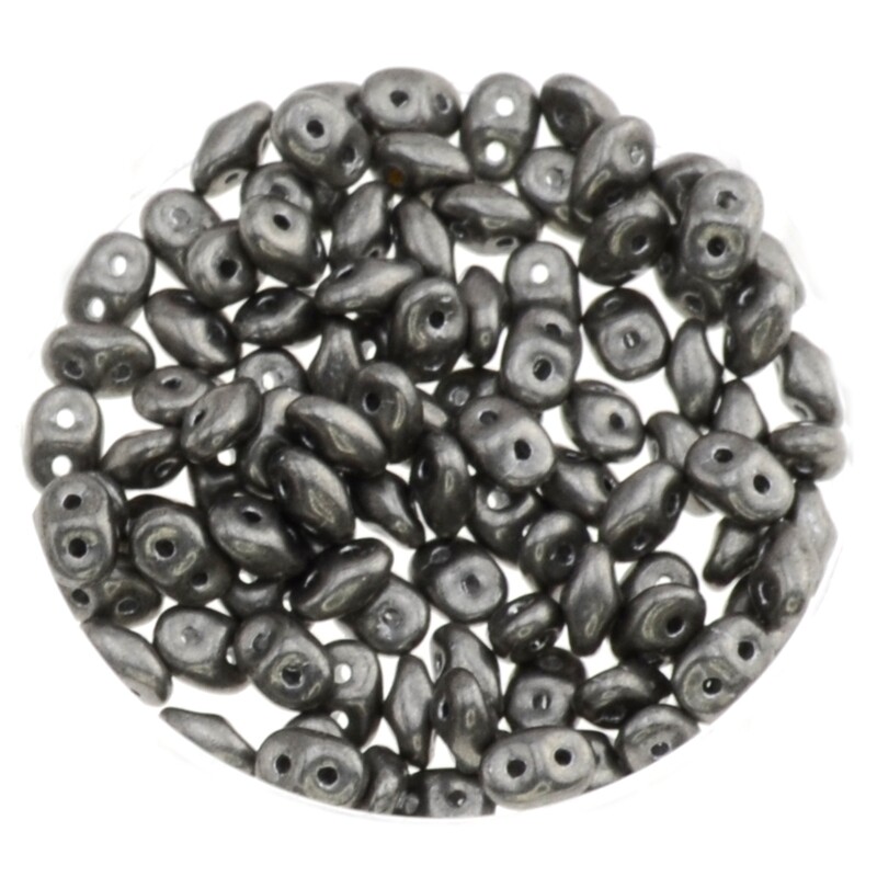 Super Duo Perlen 2,5x5mm saturated metall Frostgrau /5g Super Duo Perlen 2,5x5mm saturated metall Frostgrau /5g