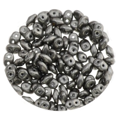 Super Duo Perlen 2,5x5mm saturated metall Frostgrau /5g Super Duo Perlen 2,5x5mm saturated metall Frostgrau /5g