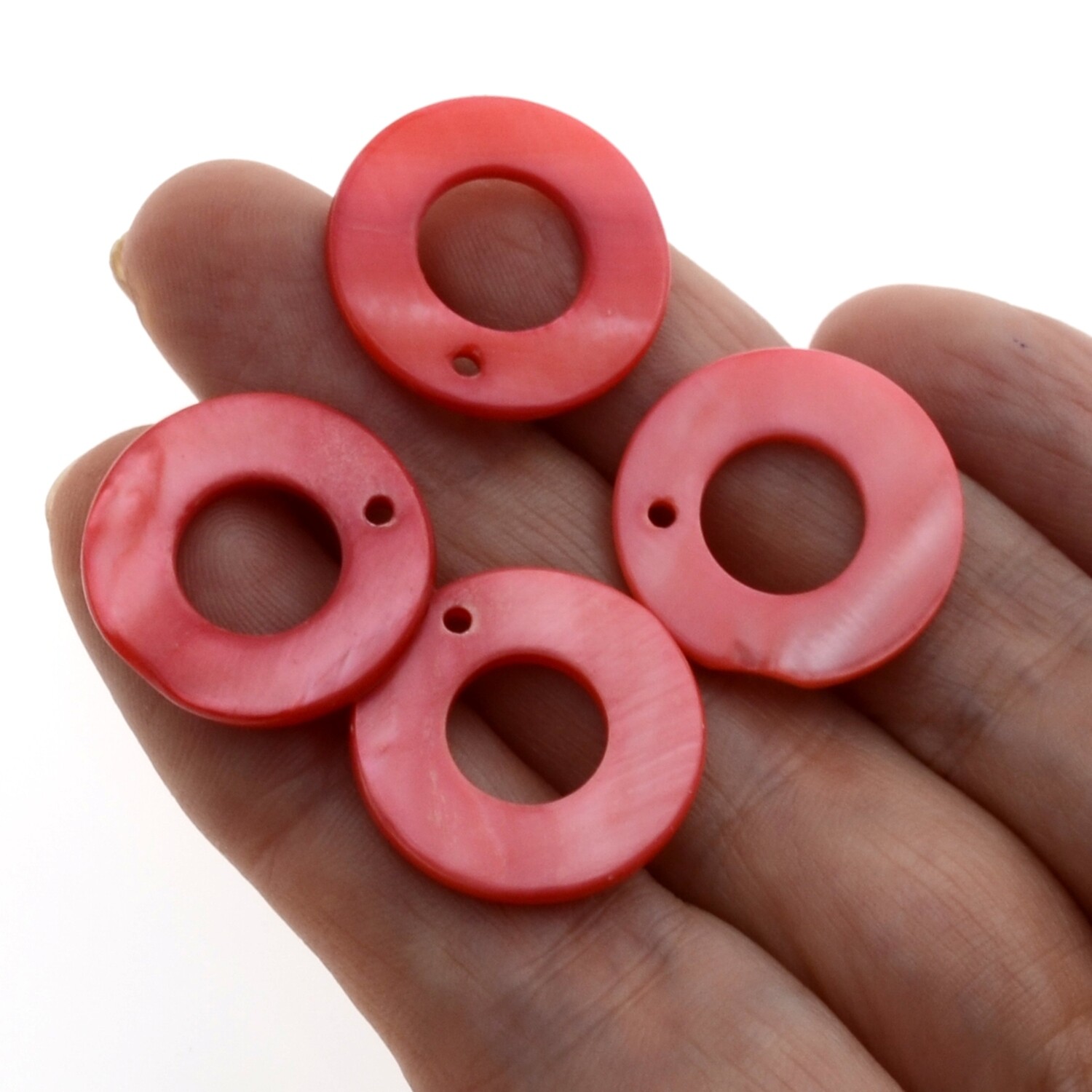 Perlmutt rot gefärbt 20mm / 8 Stück