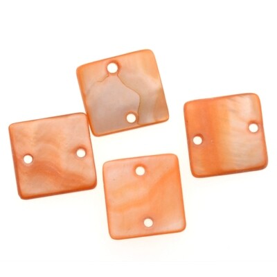 Perlmutt orange gefärbt 15x15mm / 10 Stück Perlmutt orange gefärbt 15x15mm / 10 Stück