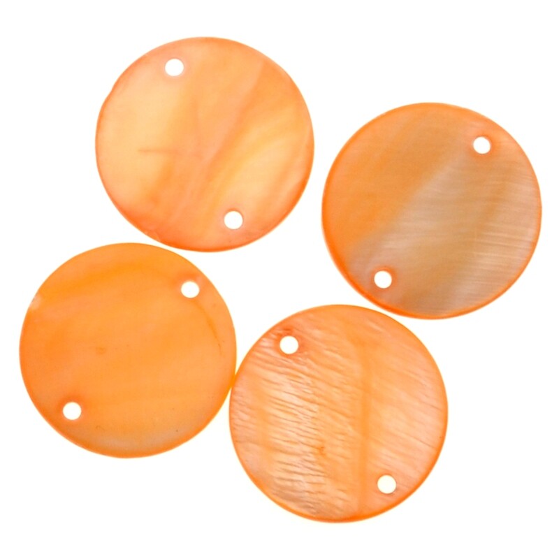 Perlmutt orange gefärbt 20mm / 10 Stück