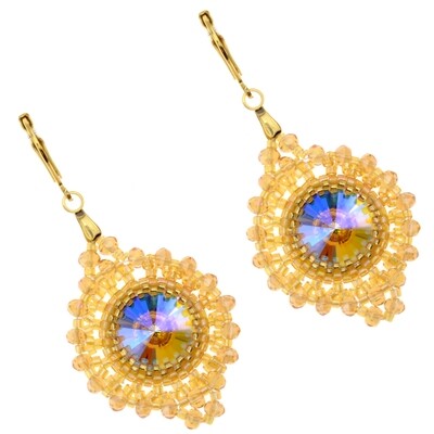 Schmuckherstellungs Set 904 / Kit mit Perlen, Anleitung und Zubehör / Ohrringe DIY /gold