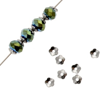 14x Edelstahl-Perlkappen 3mm 14x Edelstahl-Perlkappen 3mm