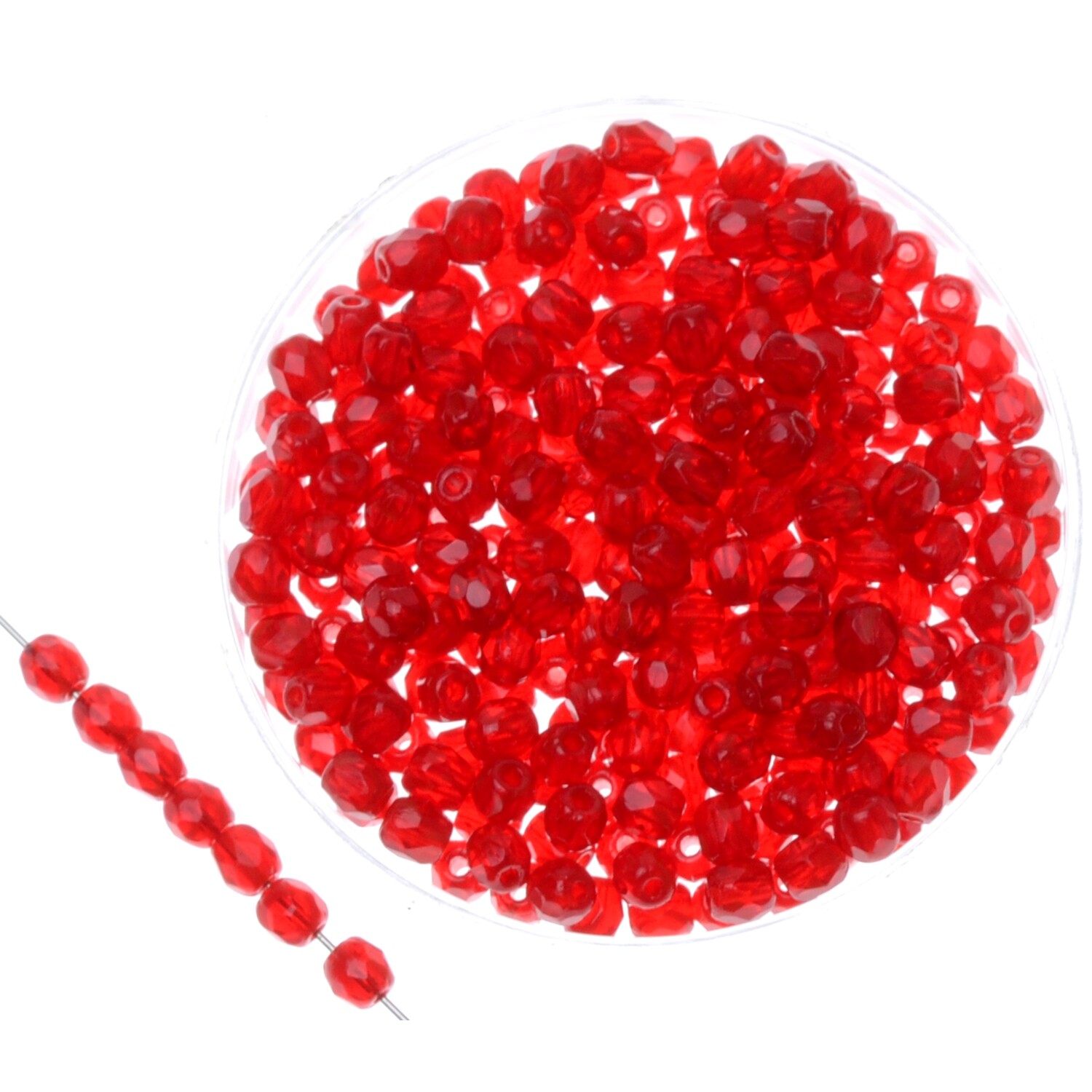 Feuerpolierte Glasperlen Fuchsia 3mm – 40 Stück – DIY Schmuckperlen
