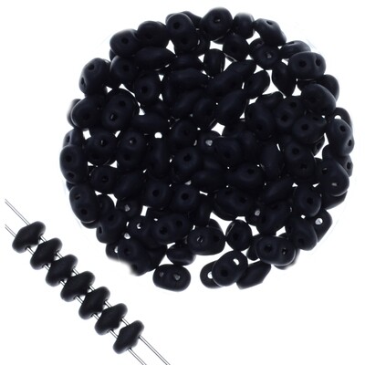 Super Duo Perlen 2,5x5mm schwarz matt /5g Super Duo Perlen 2,5x5mm schwarz matt /5g
