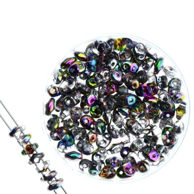 Super Duo Perlen 2,5x5mm crystal vitrail /5g Super Duo Perlen 2,5x5mm crystal vitrail /5g