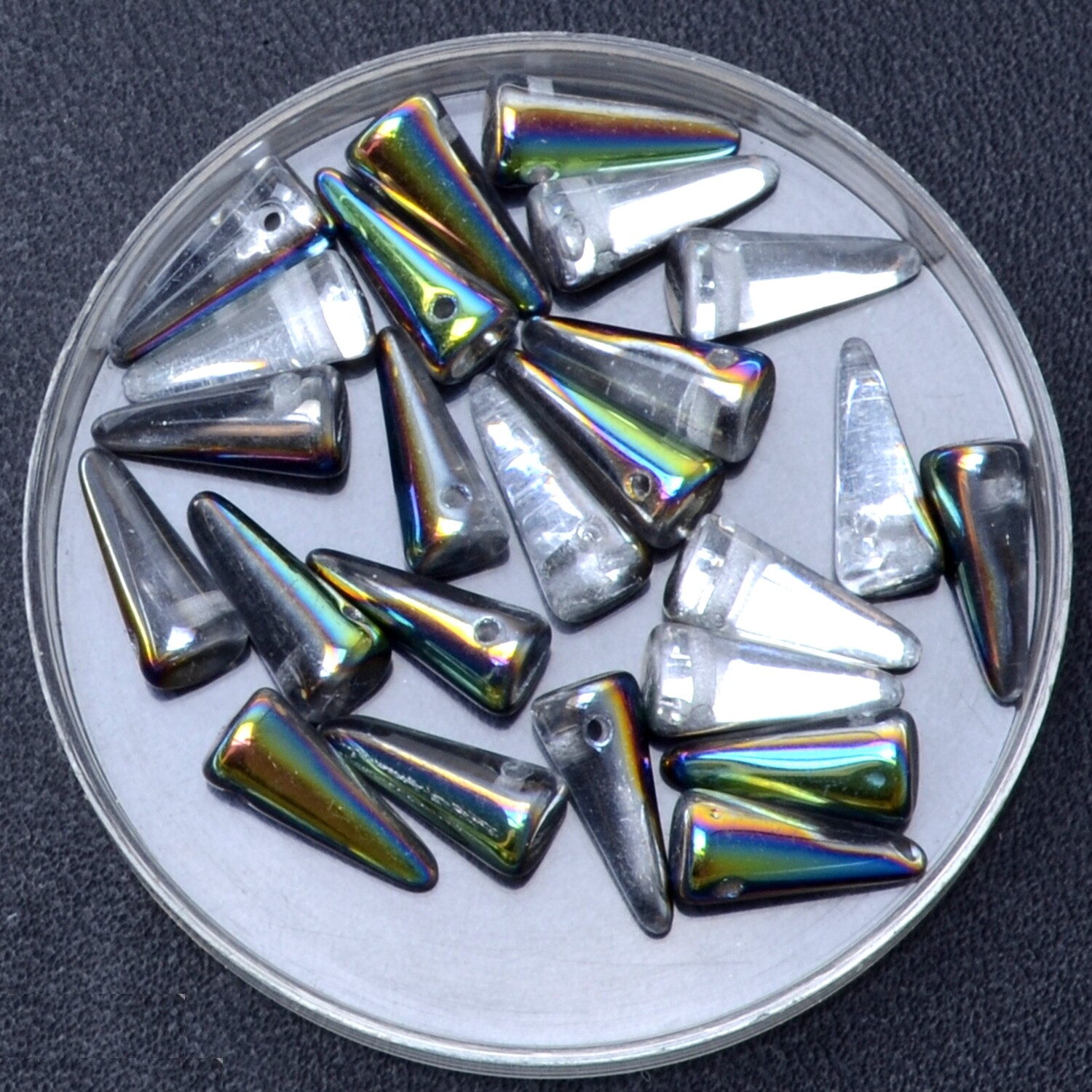Spikes Perlen  4x10mm crystal vitrail /10 Stück
