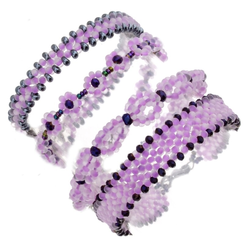 Kit 52/  4  Armbänder  selber machen DIY Kit mit Perlen + Anleitung + Zubehör