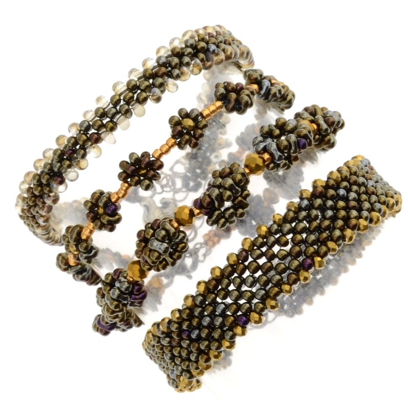 Kit 52/  4 x Armband  selber machen DIY Kit mit Perlen + Anleitung + Zubehör