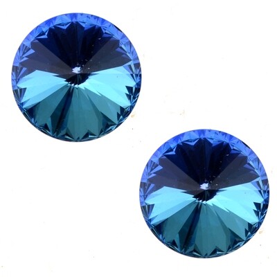 Rivoli Crystal Glas Cabohon 14mm / Blue light/ 1 Stück