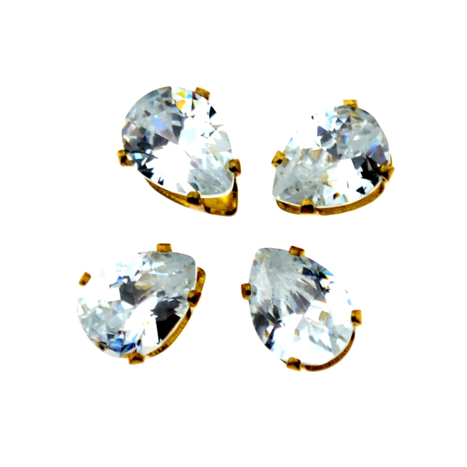 Hochwertige Strassperlen aus Zirconia in Fassung 6x8mm zum Aufnähen / 1 Stück