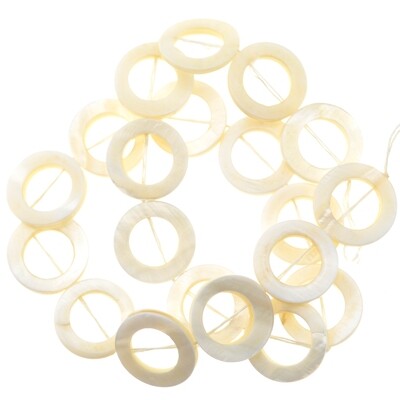 Muschelperlen Donuts rund 20mm natur / 20 Stück Muschelperlen Donuts rund 20mm natur / 20 Stück