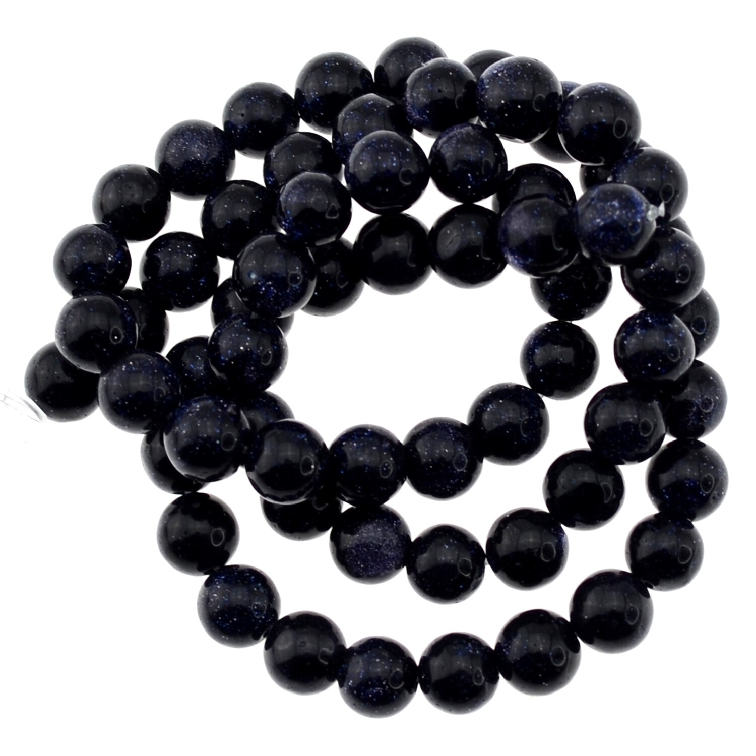 Blaufluss Perlen  rund 6mm/ 1 Strang ca.63 Stück