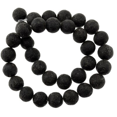Lava Steine 12 mm/ Strang ca. 40cm ( ca.32 Perlen)