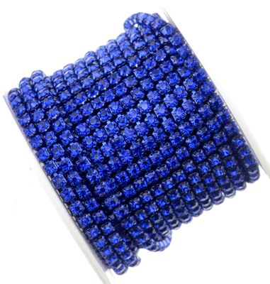 Strasskette - Einreihige Strass-Tassenkette für Schmuckherstellung, Hochwertige Glaskristalle, DIY Funkelnde Accessoire Strassband in Metallfassung, Straßsteinkette, Strassborte blau 2mm / 50cm Strasskette - Einreihige Strass-Tassenkette für Schmuckherstellung, Hochwertige Glaskristalle, DIY Funkelnde Accessoire Strassband in Metallfassung, Straßsteinkette, Strassborte blau 2mm / 50cm