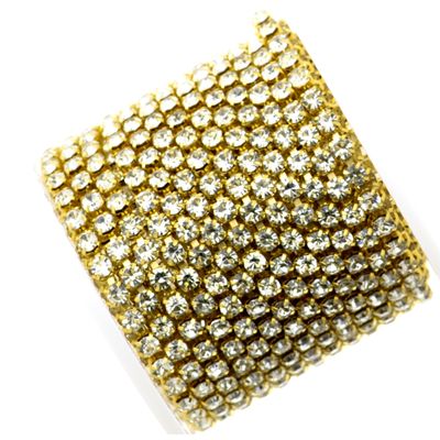 Strasskette - Einreihige Strass-Tassenkette für Schmuckherstellung, Hochwertige Glaskristalle, DIY Funkelnde Accessoire Strassband in Metallfassung, Straßsteinkette, Strassborte gold 3mm / 50cm Strasskette - Einreihige Strass-Tassenkette für Schmuckherstellung, Hochwertige Glaskristalle, DIY Funkelnde Accessoire Strassband in Metallfassung, Straßsteinkette, Strassborte gold 3mm / 50cm