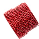 Strasskette - Einreihige Strass-Tassenkette für Schmuckherstellung, Hochwertige Glaskristalle, DIY Funkelnde Accessoire Strassband in Metallfassung, Straßsteinkette, Strassborte rot 2mm / 50cm