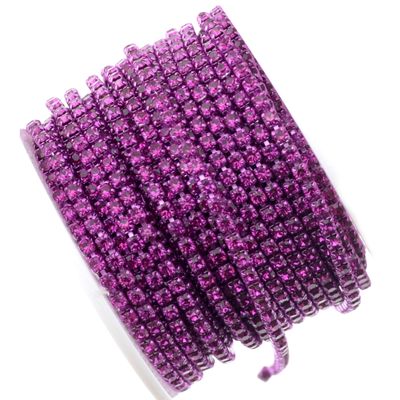 Strasskette - Einreihige Strass-Tassenkette für Schmuckherstellung, Hochwertige Glaskristalle, DIY Funkelnde Accessoire Strassband in Metallfassung, Straßsteinkette, Strassborte fuchsia 2mm / 50cm Strasskette - Einreihige Strass-Tassenkette für Schmuckherstellung, Hochwertige Glaskristalle, DIY Funkelnde Accessoire Strassband in Metallfassung, Straßsteinkette, Strassborte fuchsia 2mm / 50cm