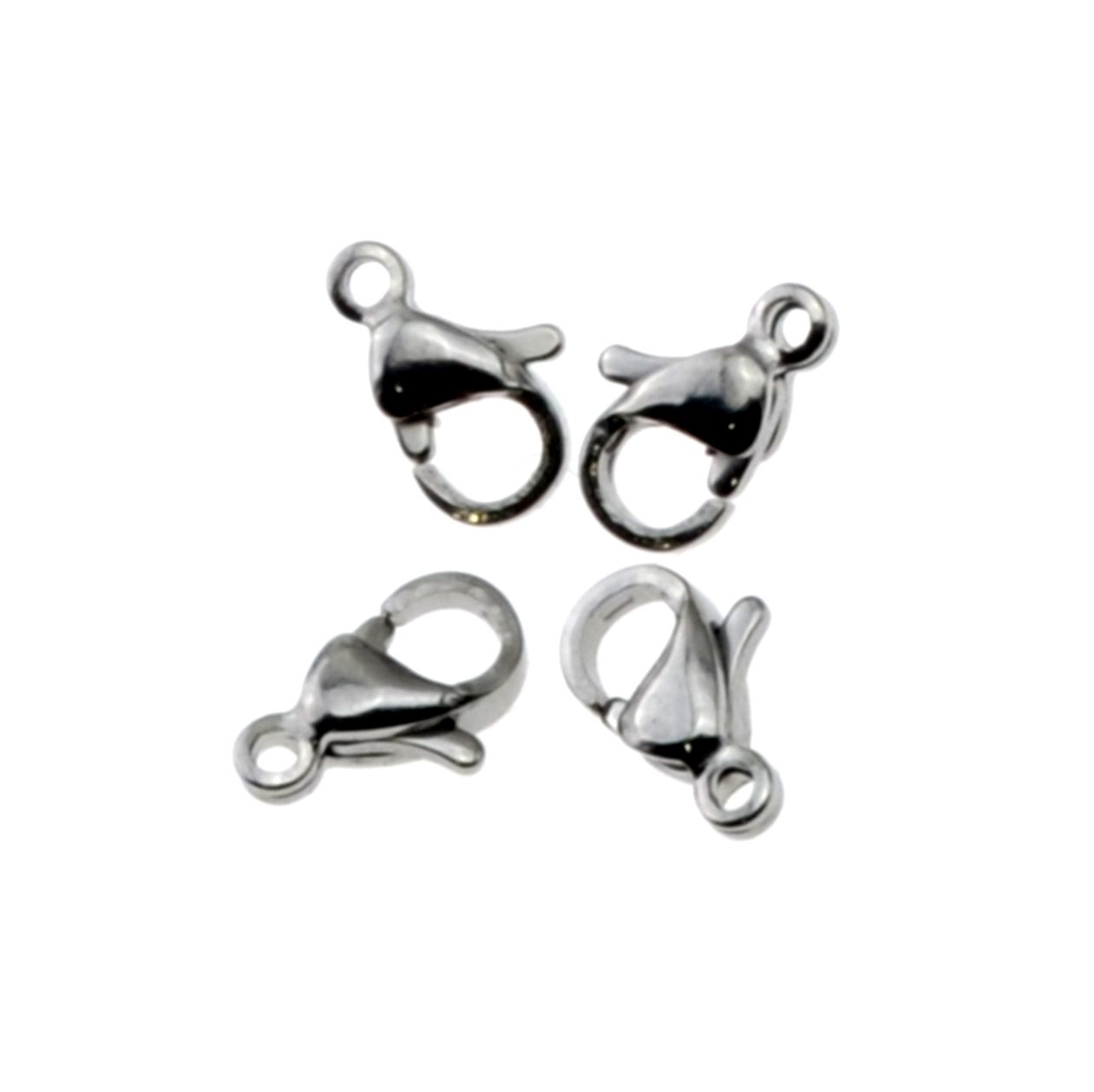 6x Karabinerverschluss 9mm Edelstahl vergoldet