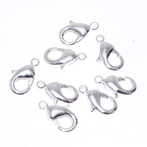 12x Karabinerverschluss silberfarben 12mm