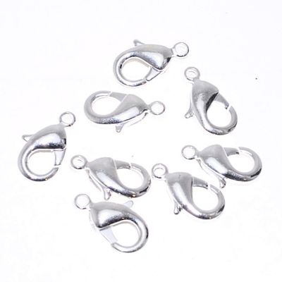 12x Karabinerverschluss silberfarben 12mm 12x Karabinerverschluss silberfarben 12mm