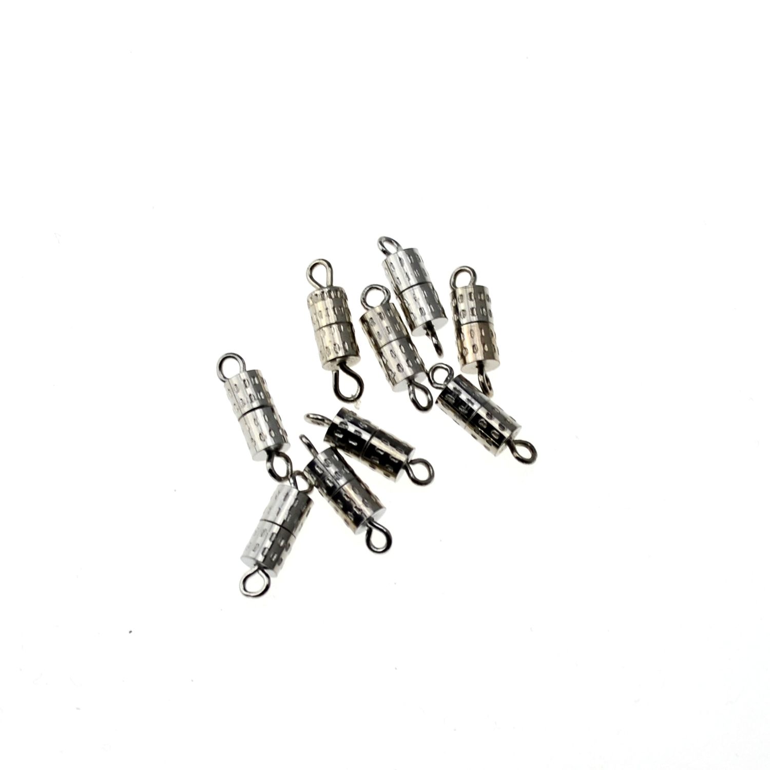 9x  Drehverschluss silberfarben  ca. 8mm
