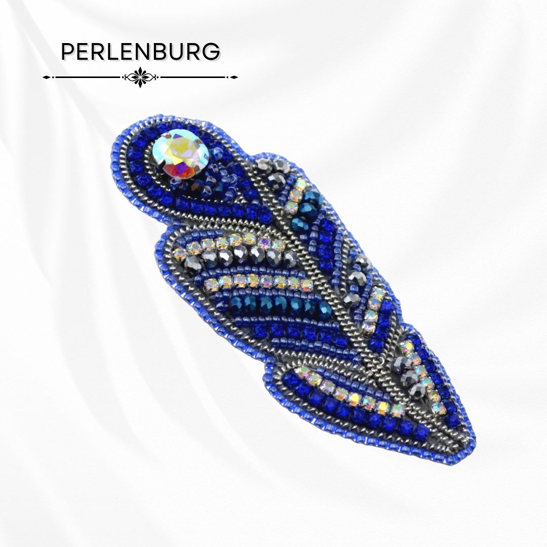 Schmuckherstellungs Set 908 / Brosche selber sticken DIY Kit mit Perlen + Anleitung + Zubehör