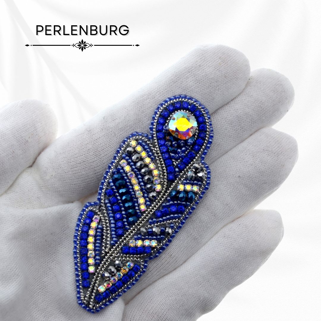 Schmuckherstellungs Set 908 / Brosche selber sticken DIY Kit mit Perlen + Anleitung + Zubehör