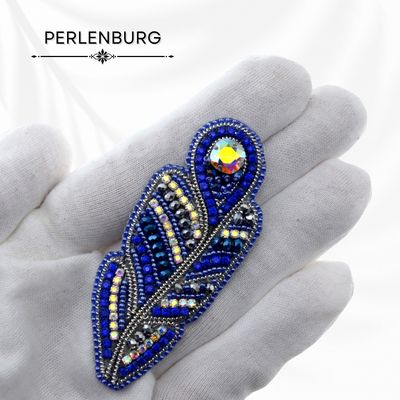Schmuckherstellungs Set 908 / Brosche selber sticken DIY Kit mit Perlen + Anleitung + Zubehör