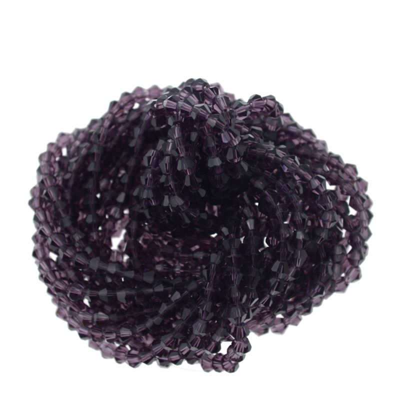 Bicone Glasperlen – Dunkel Amethyst Crystalglas, 4 mm (40 Stück) Facettierte Bicone Glasperlen in Dunkel Amethyst Crystalglas – 4 mm, 40 Stück