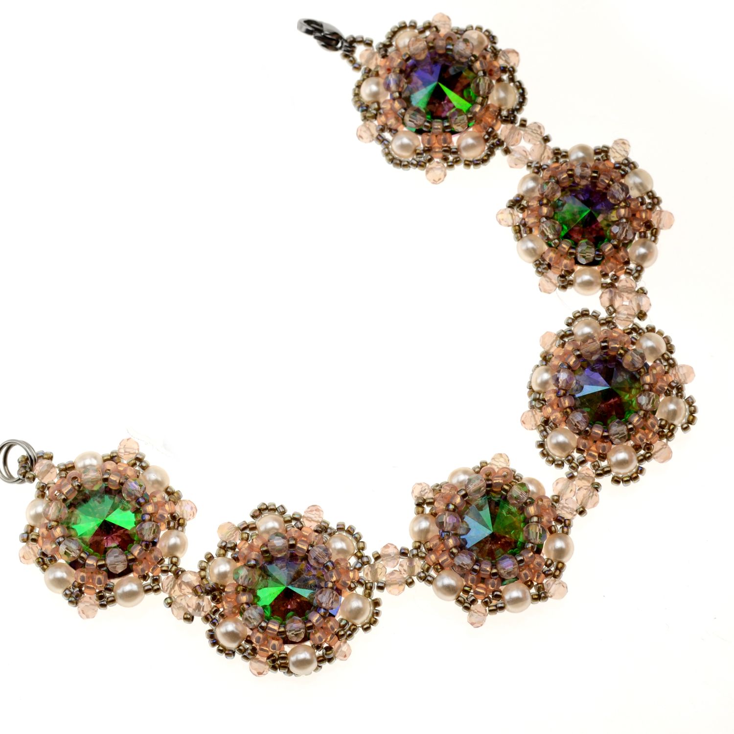 Set 903 / Kit mit Perlen, Anleitung und Zubehör / Armband DIY /rose