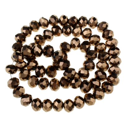 Crystal Perlen kupfer metallic 8x6mm / 14 Stück Crystal Perlen kupfer metallic 8x6mm / 14 Stück