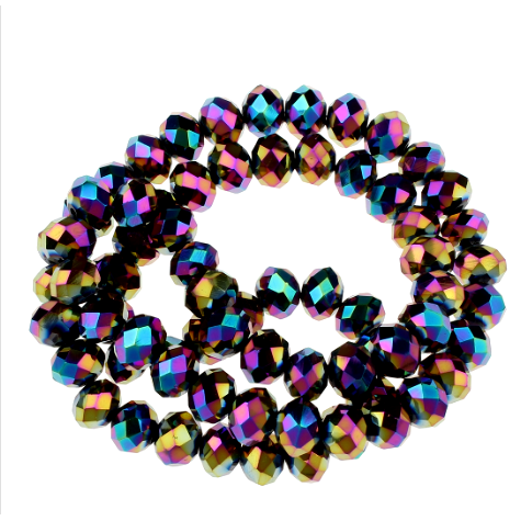 Crystal Perlen regenbogen 8x6mm / 14 Stück