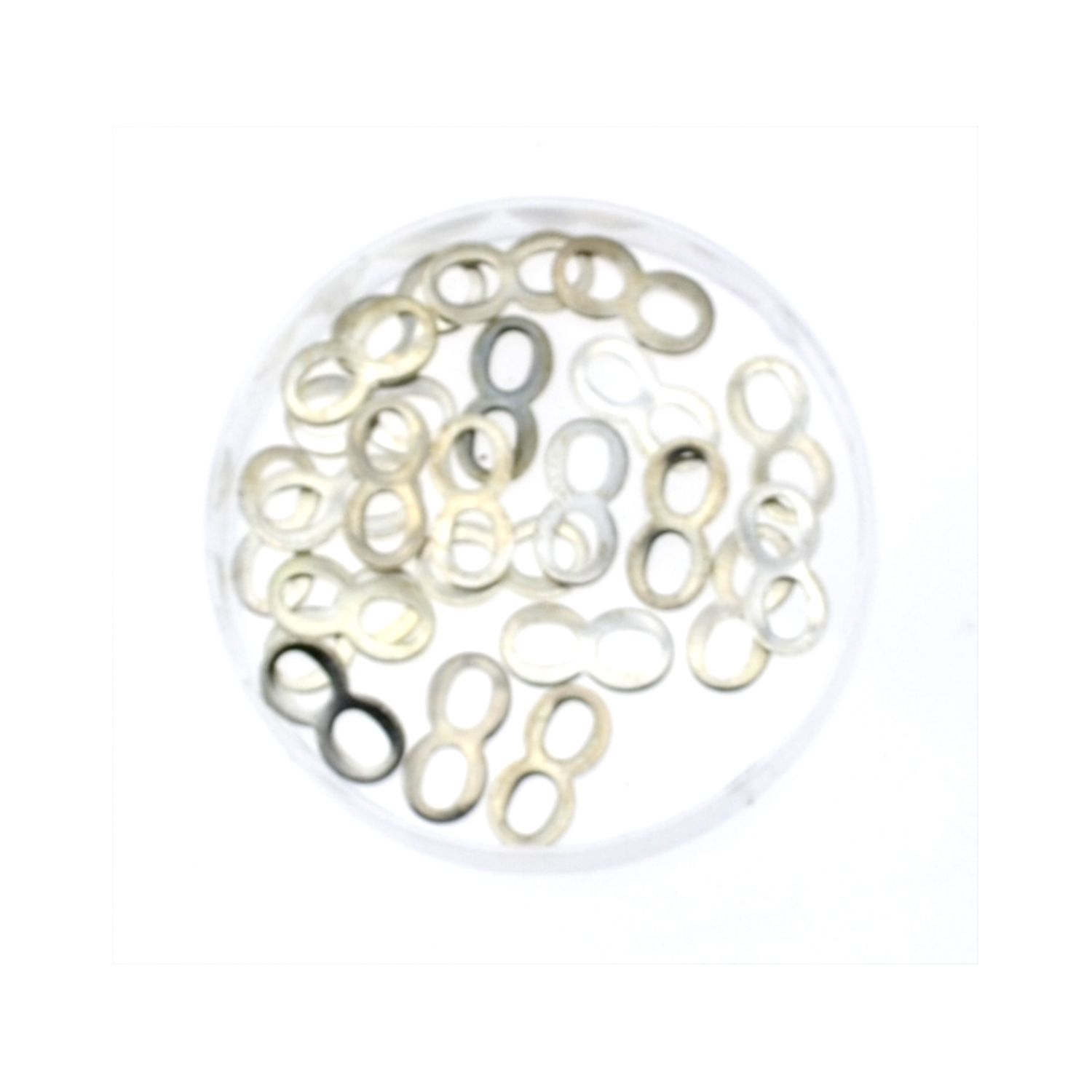 22x  Ösen 5x10mm silberfarben